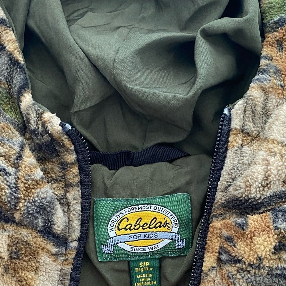 Cabela’s Kids fleece camo print zip up hoodie s - Picture 4 of 10